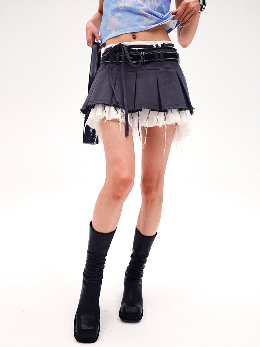 LAYERED PLEATED SKIRT