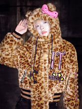 Load image into Gallery viewer, CUTIE LEOPARD HOODED SCARF
