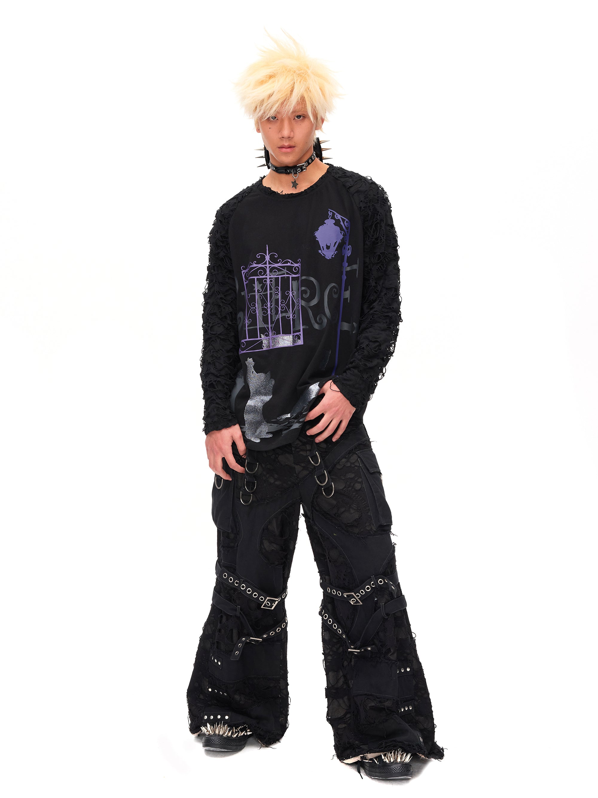 NIGHT CAT PRINT LONG SLEEVE