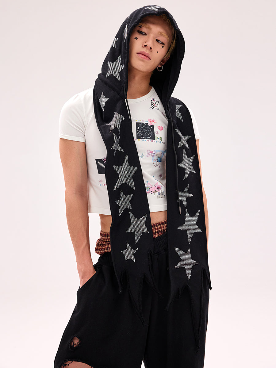 STAR HOODED SCARF