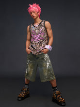 Load image into Gallery viewer, LEOPARD TANK TOP WITH STICKER PRINTS
