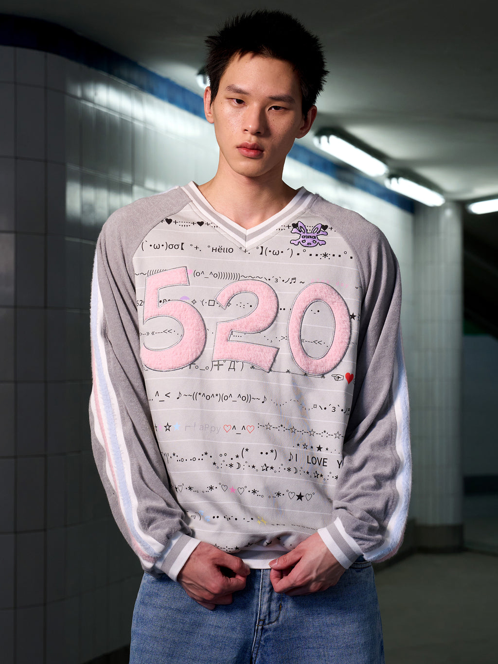 EMBROIDERED RAGLAN SWEATSHIRT