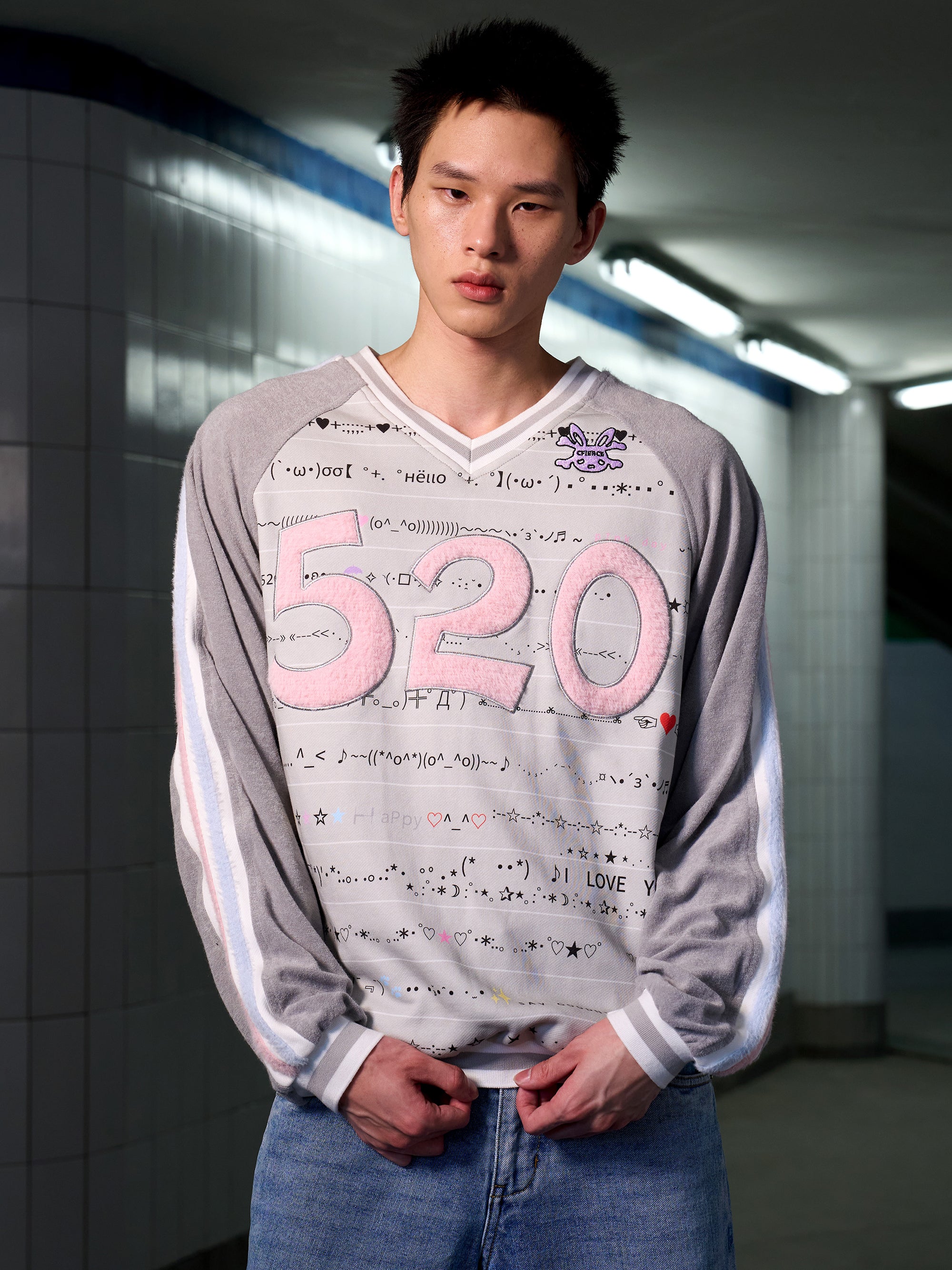 EMBROIDERED RAGLAN SWEATSHIRT