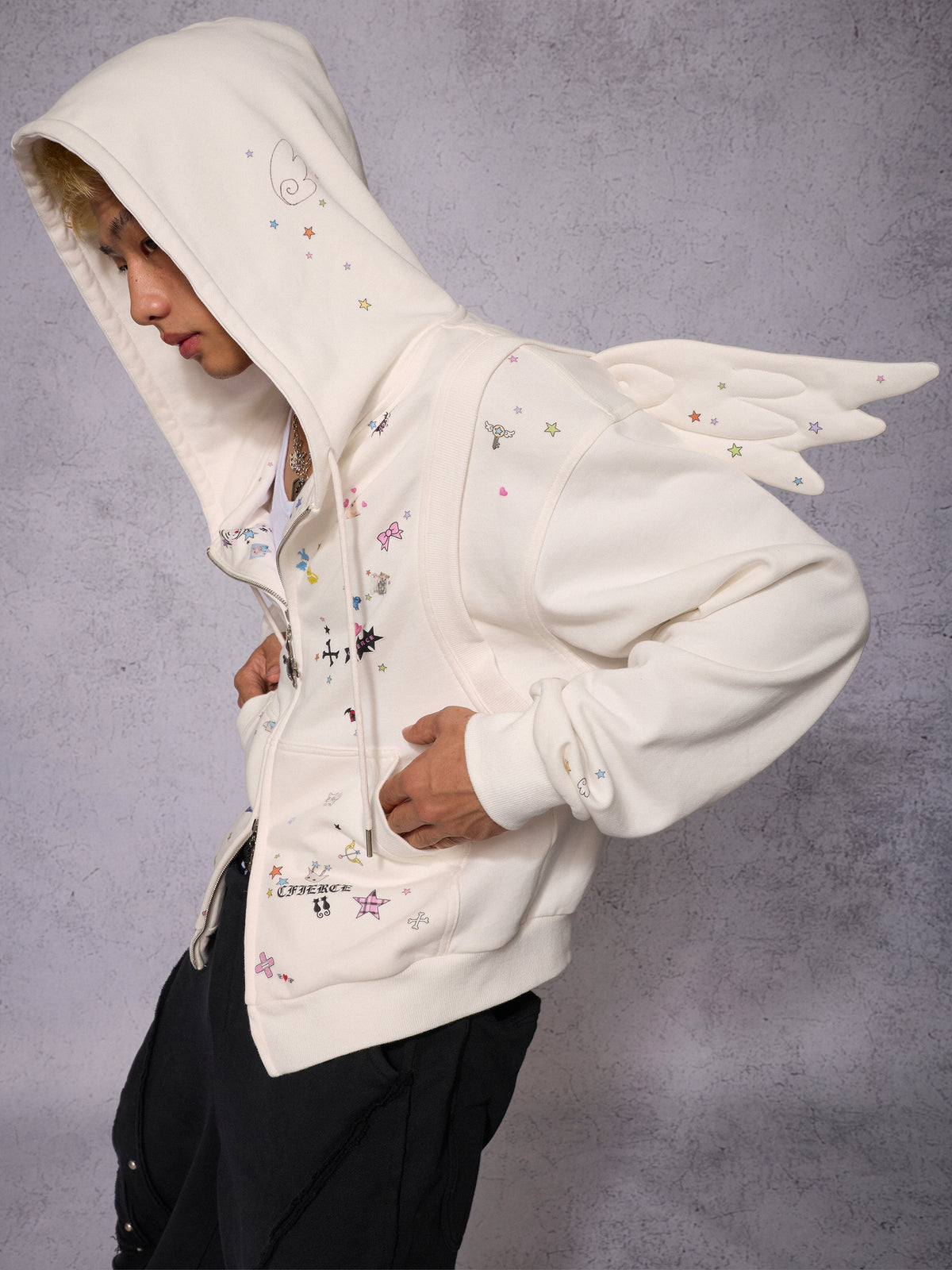 STICKER LAYERED WING HOODIE