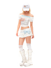 Load image into Gallery viewer, STUD BOW RUFFLE MINI SKIRT
