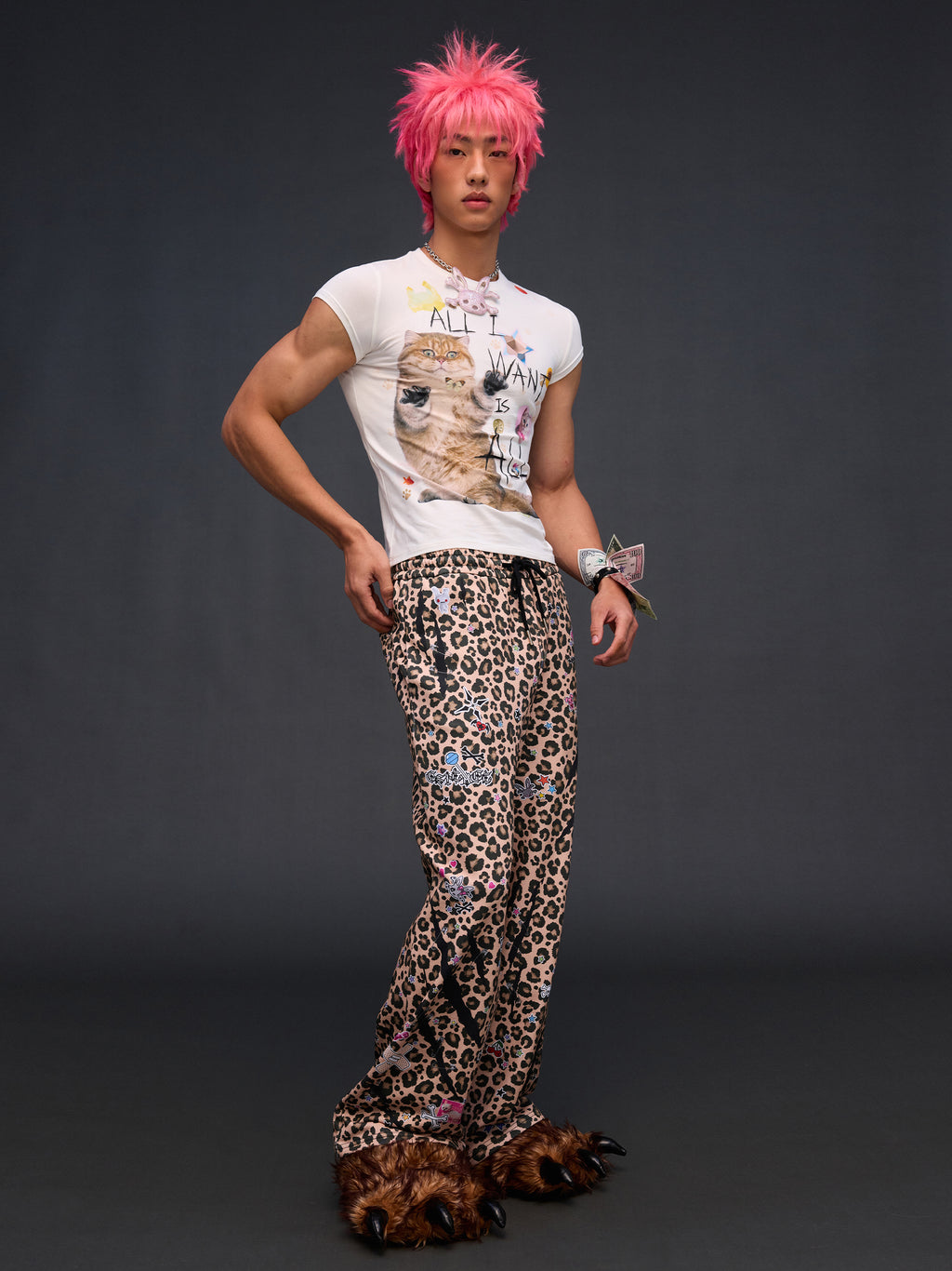 LEOPARD STICKER SWEATPANTS
