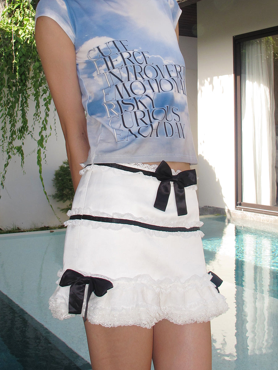 LACE FRINGED SKIRT