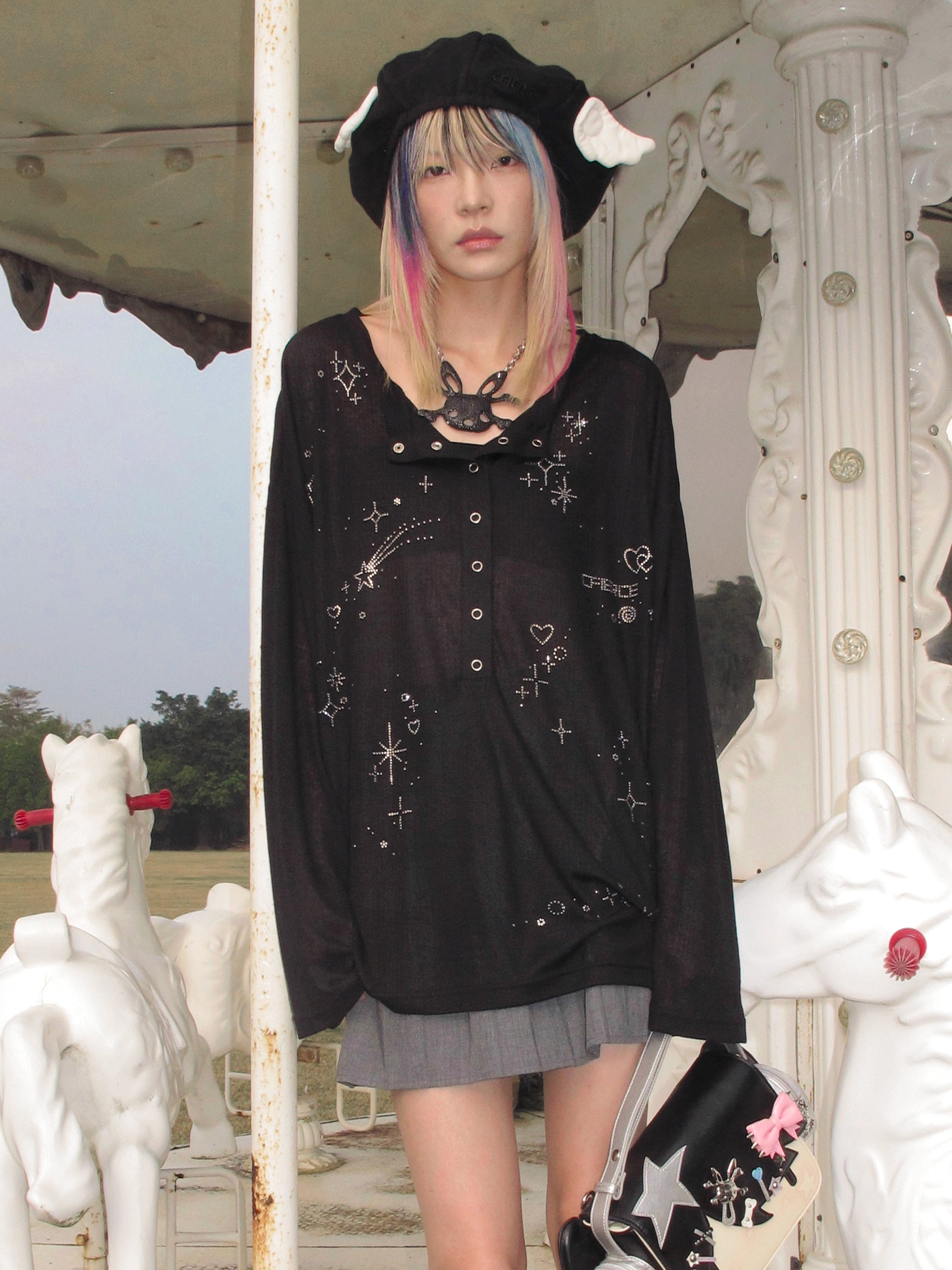 SPARKLING STAR LOOSE TOP