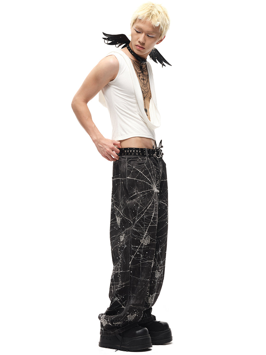 SPIDERWEBS RHINESTONE JEANS