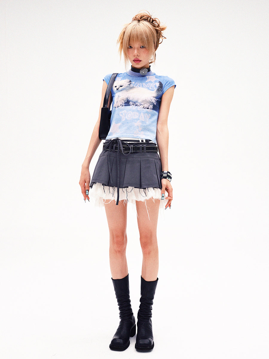 LAYERED PLEATED SKIRT