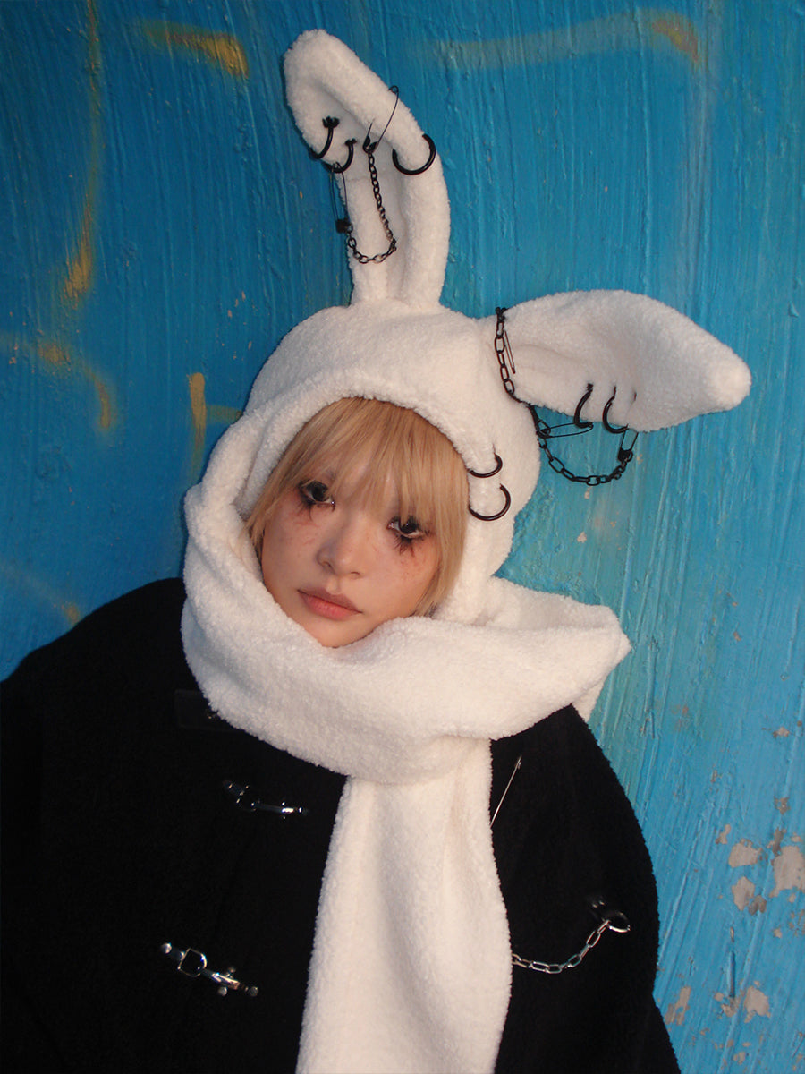 PUNK BUNNY HOODED SCARF