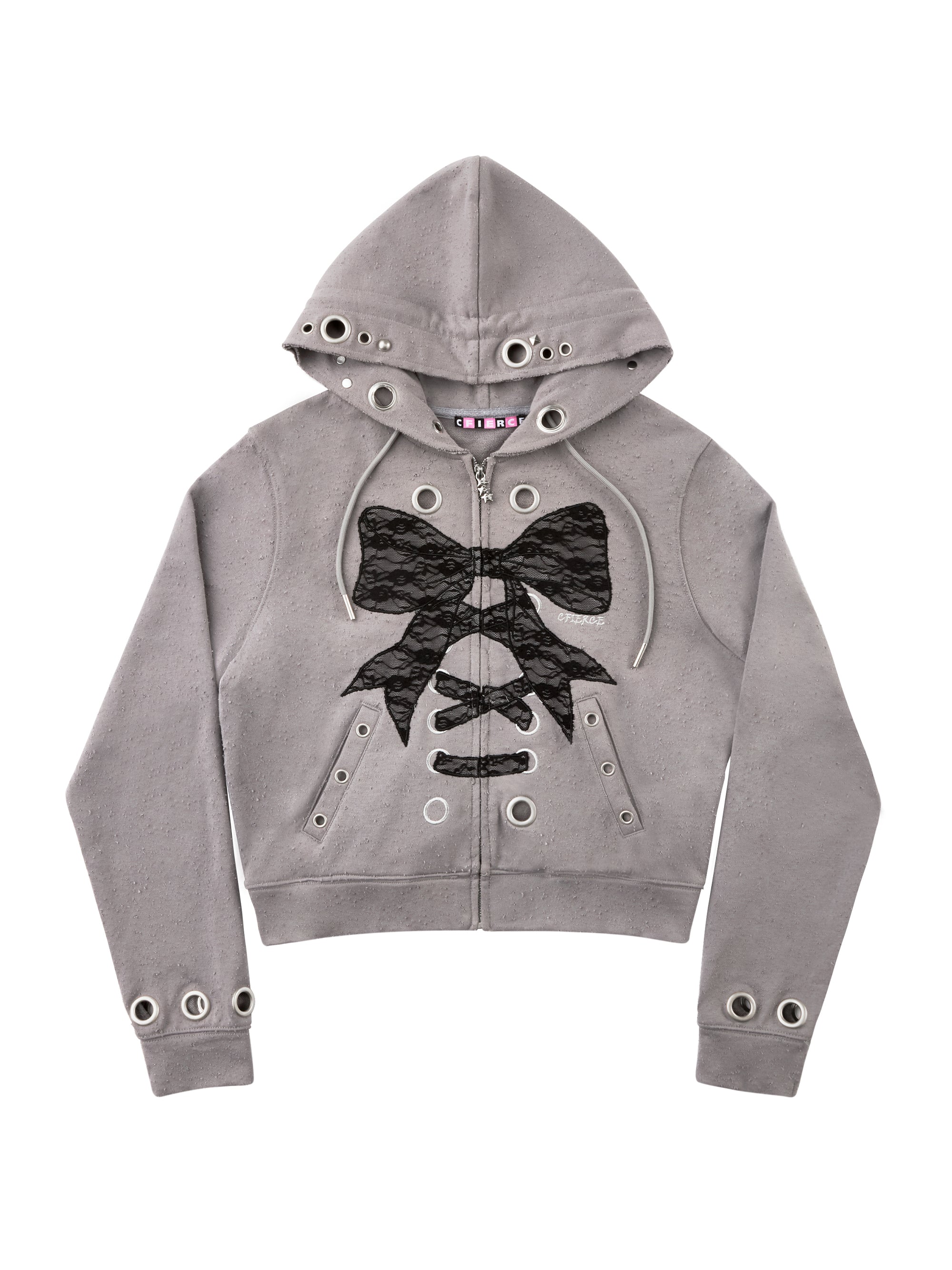 LACE BOW HOODIE