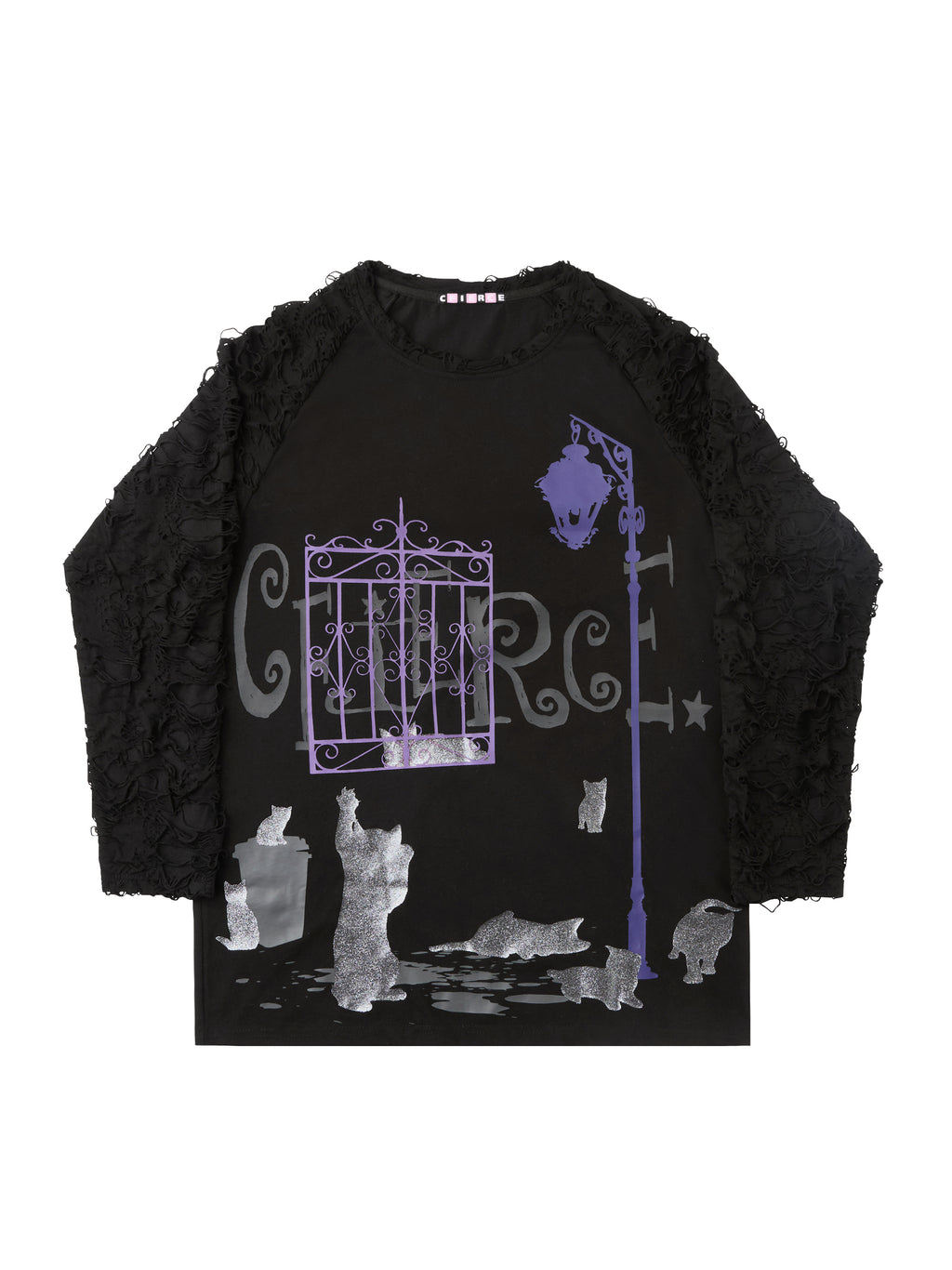 NIGHT CAT PRINT LONG SLEEVE