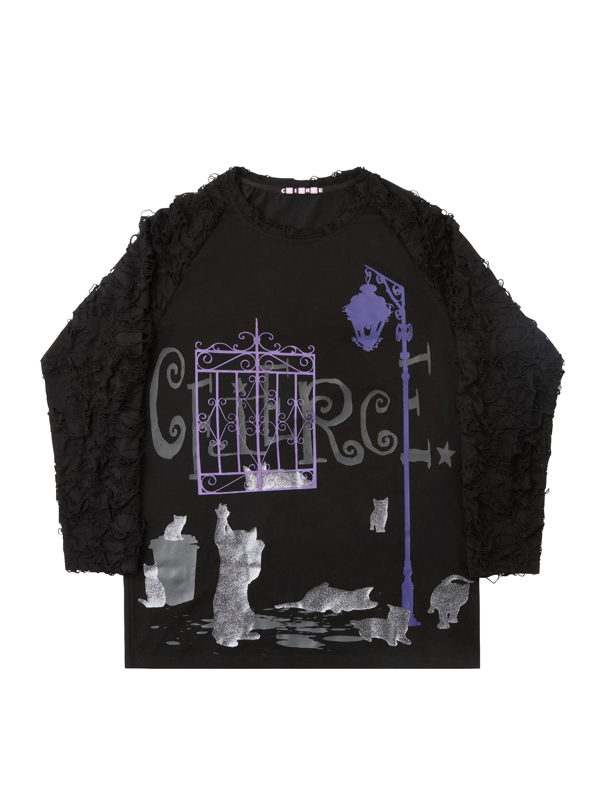 NIGHT CAT PRINT LONG SLEEVE