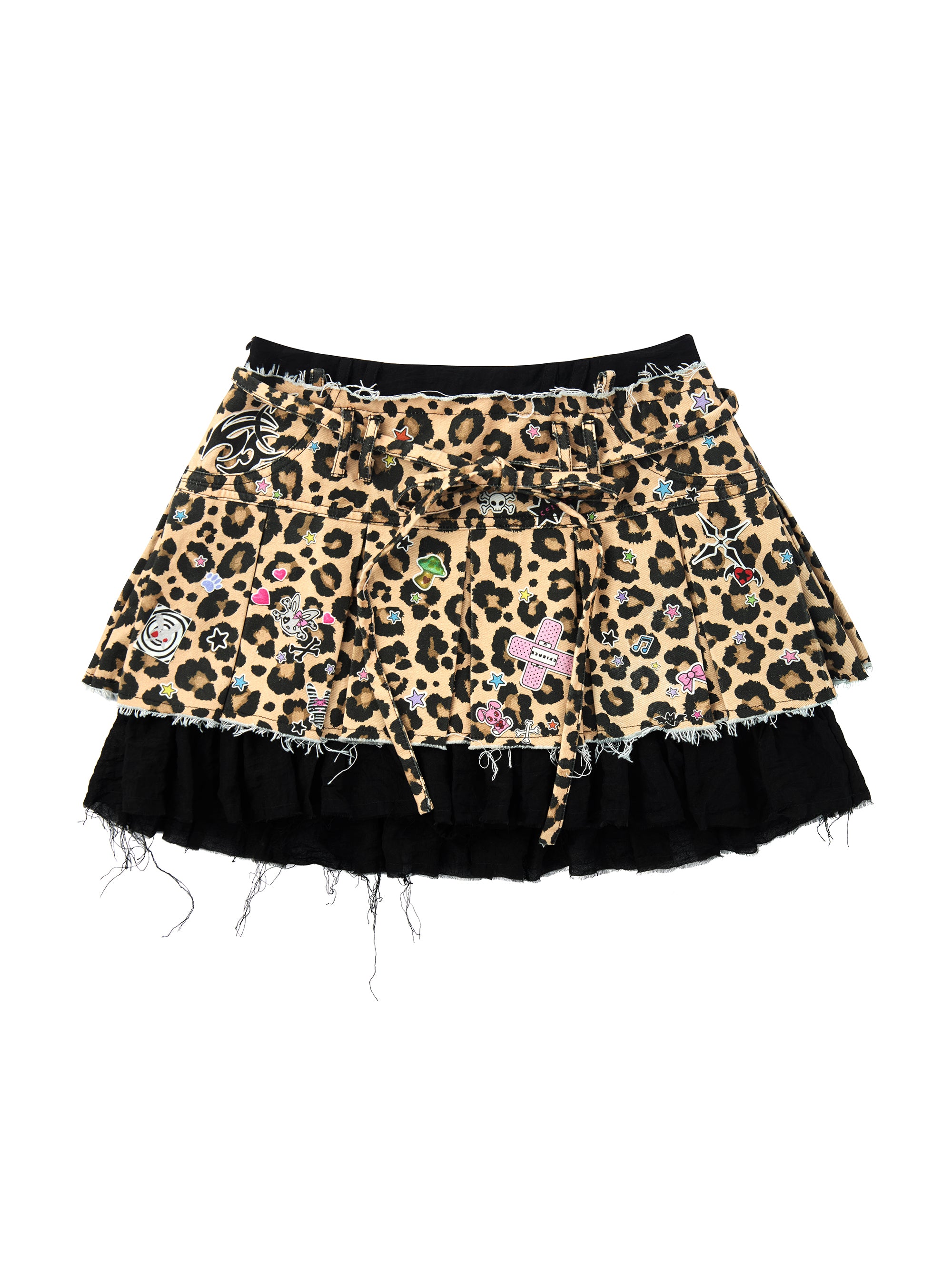 LAYERED LEOPARD SKIRT