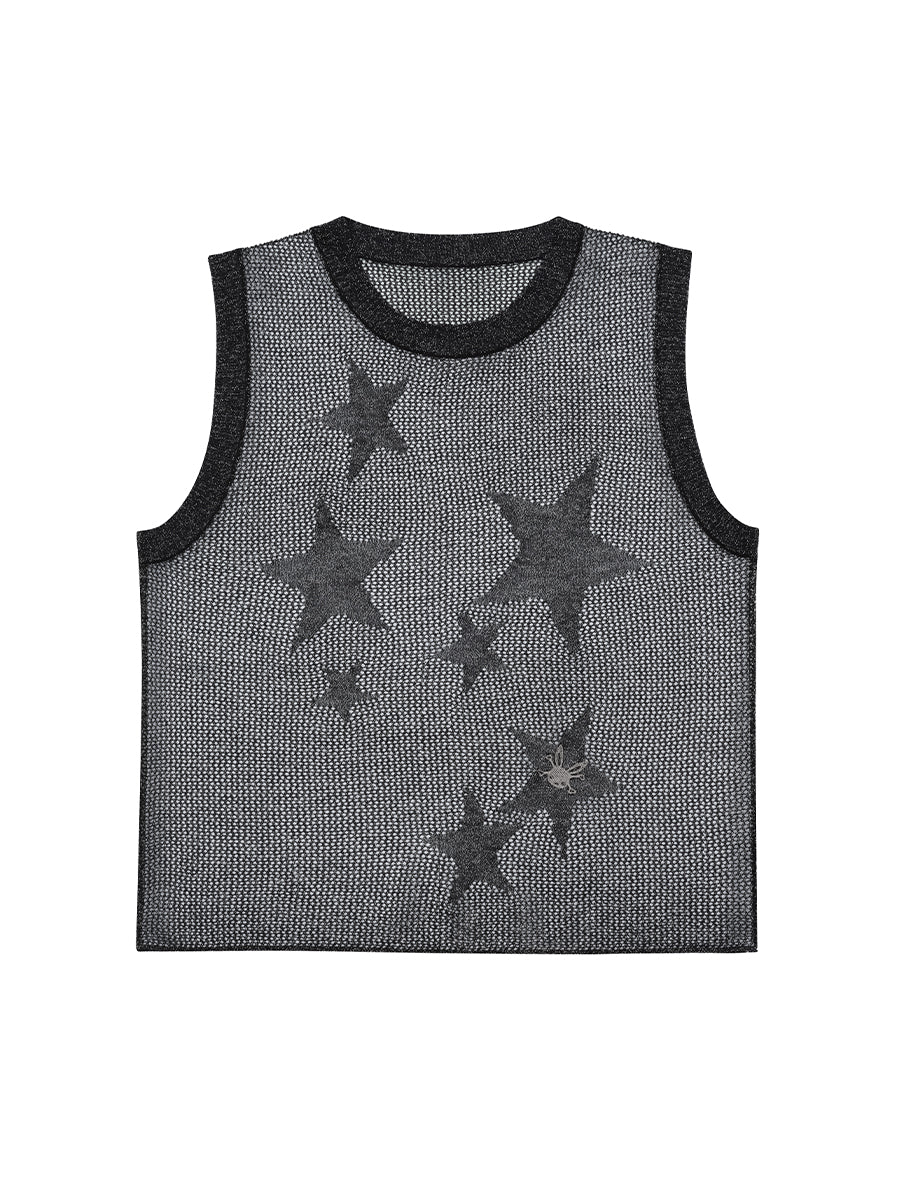KNITTED STAR TOP