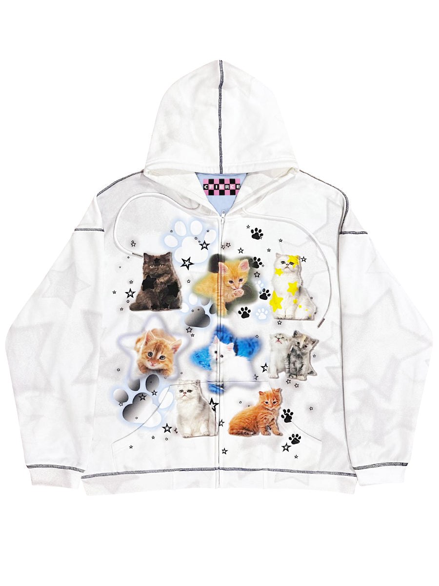 KITTY ZIP UP HOODIE