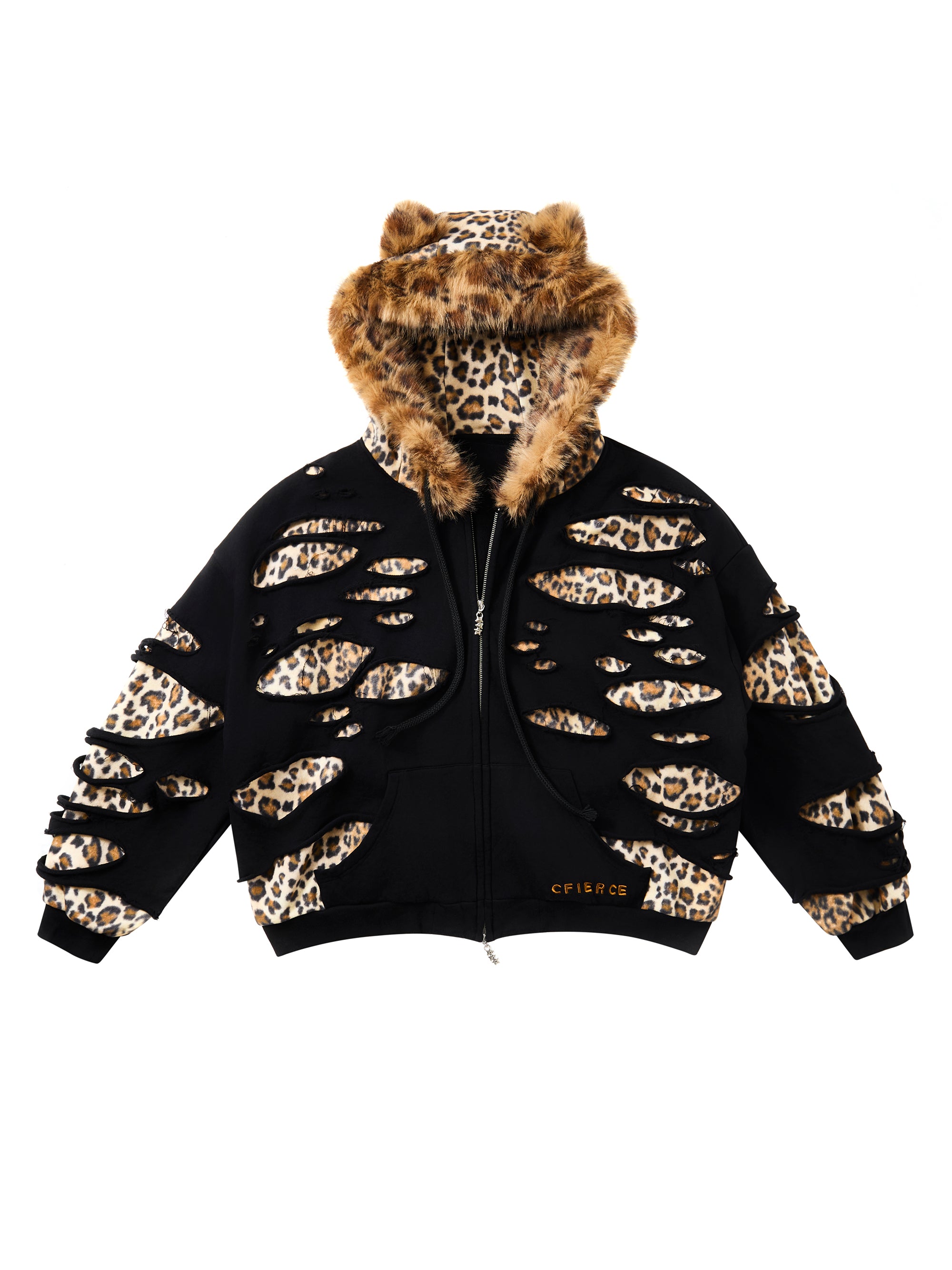 LEOPARD DESTROYED HOODIE