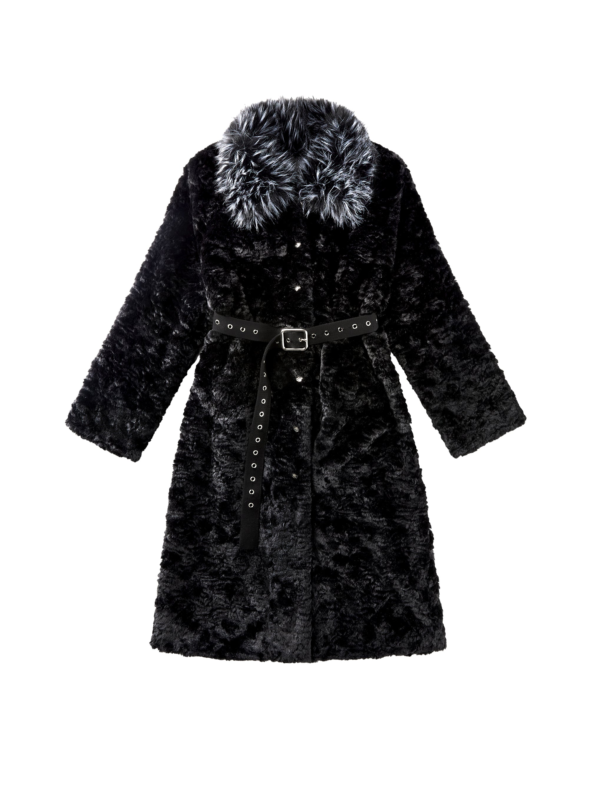 FAUX-FUR TRIM COAT