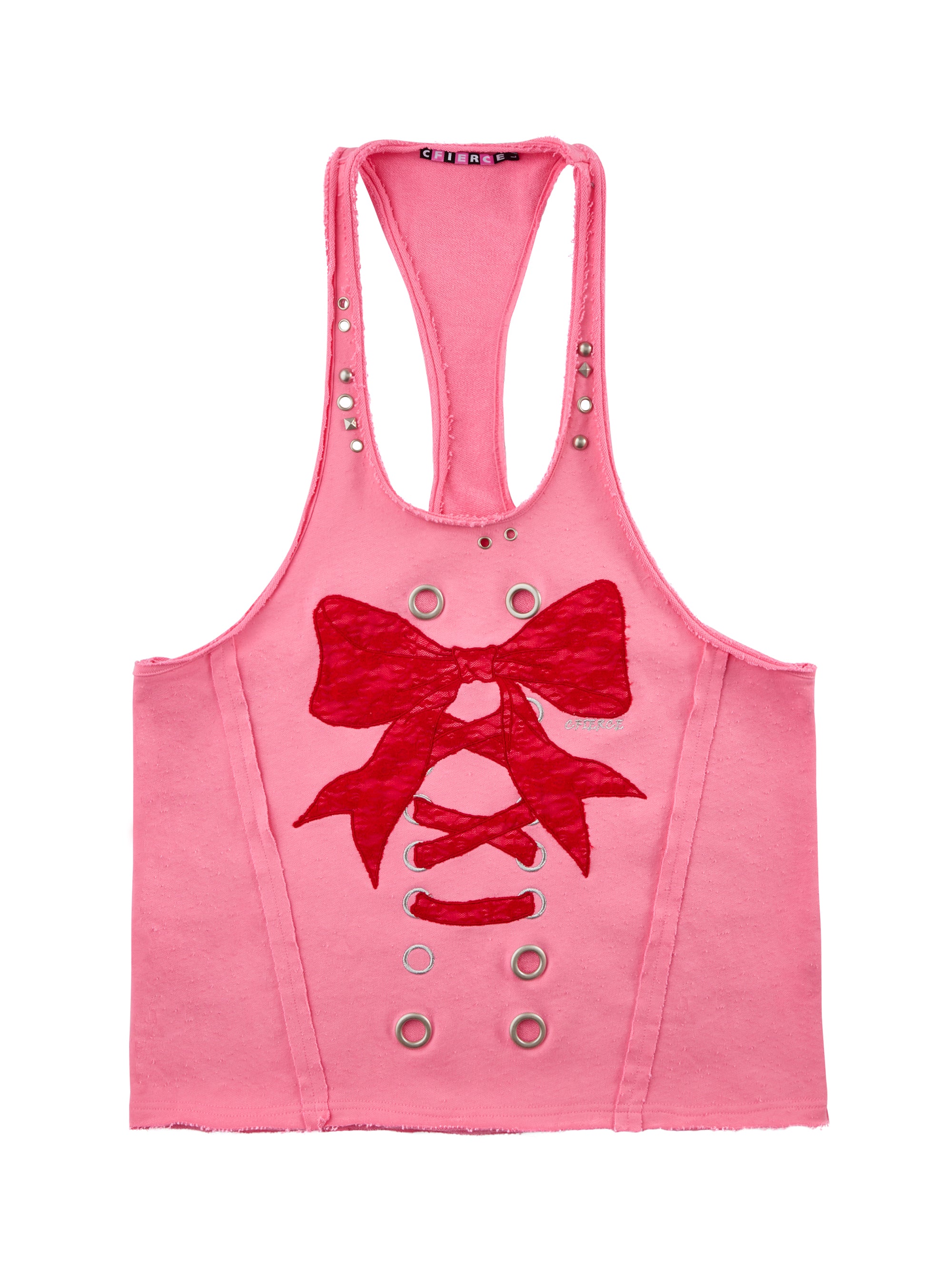 LACE BOW LOOSE TANK TOP