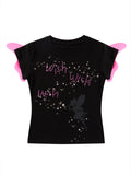 「WISH WISH WISH」 RHINESTONE FAIRY TEE