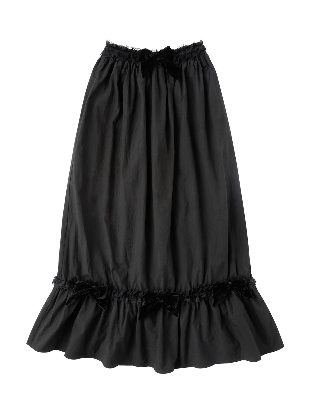 VELVET BOW MAXI SKIRT