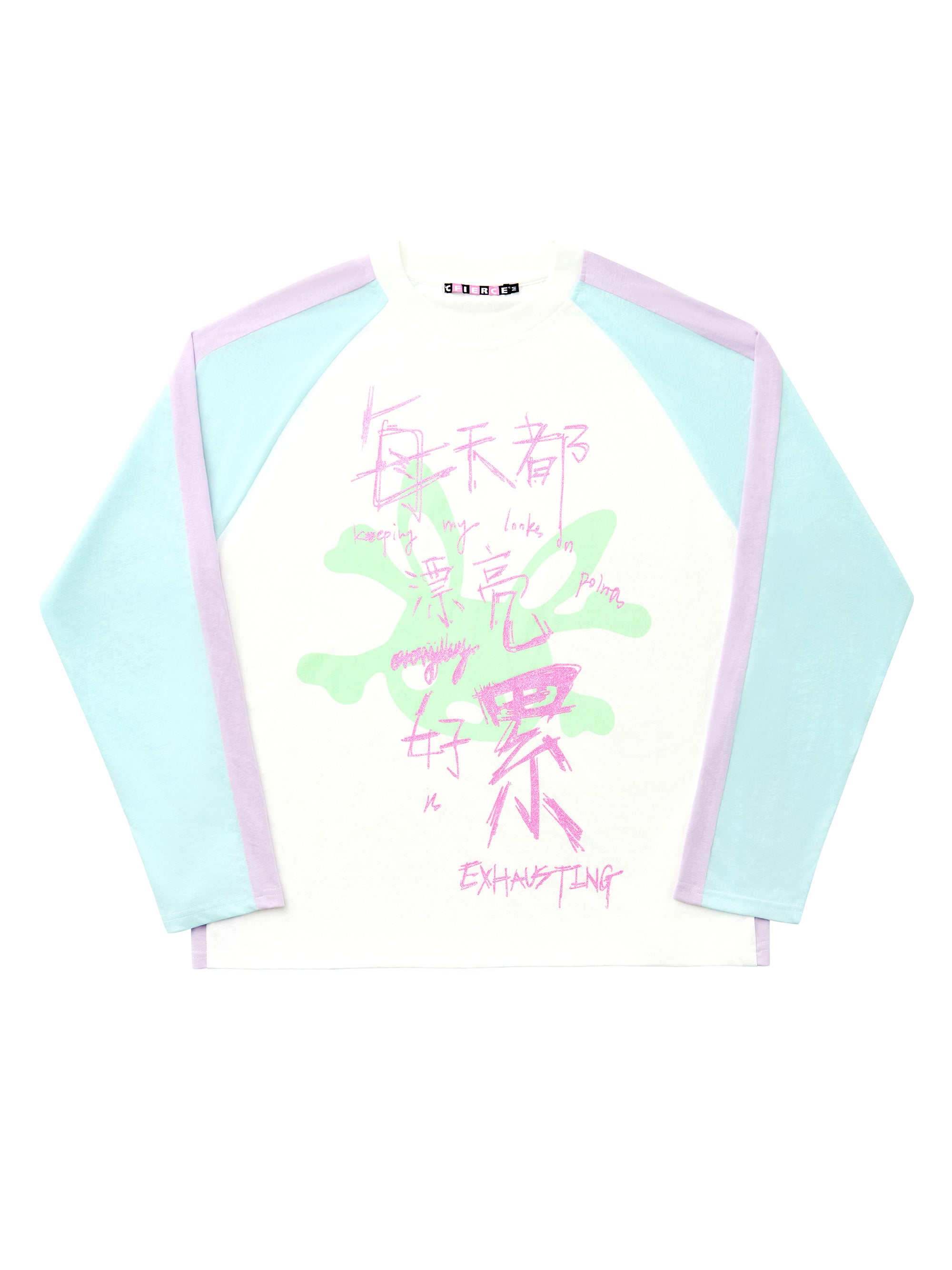 EXHAUSTED RAGLAN SLEEVE SHIRT