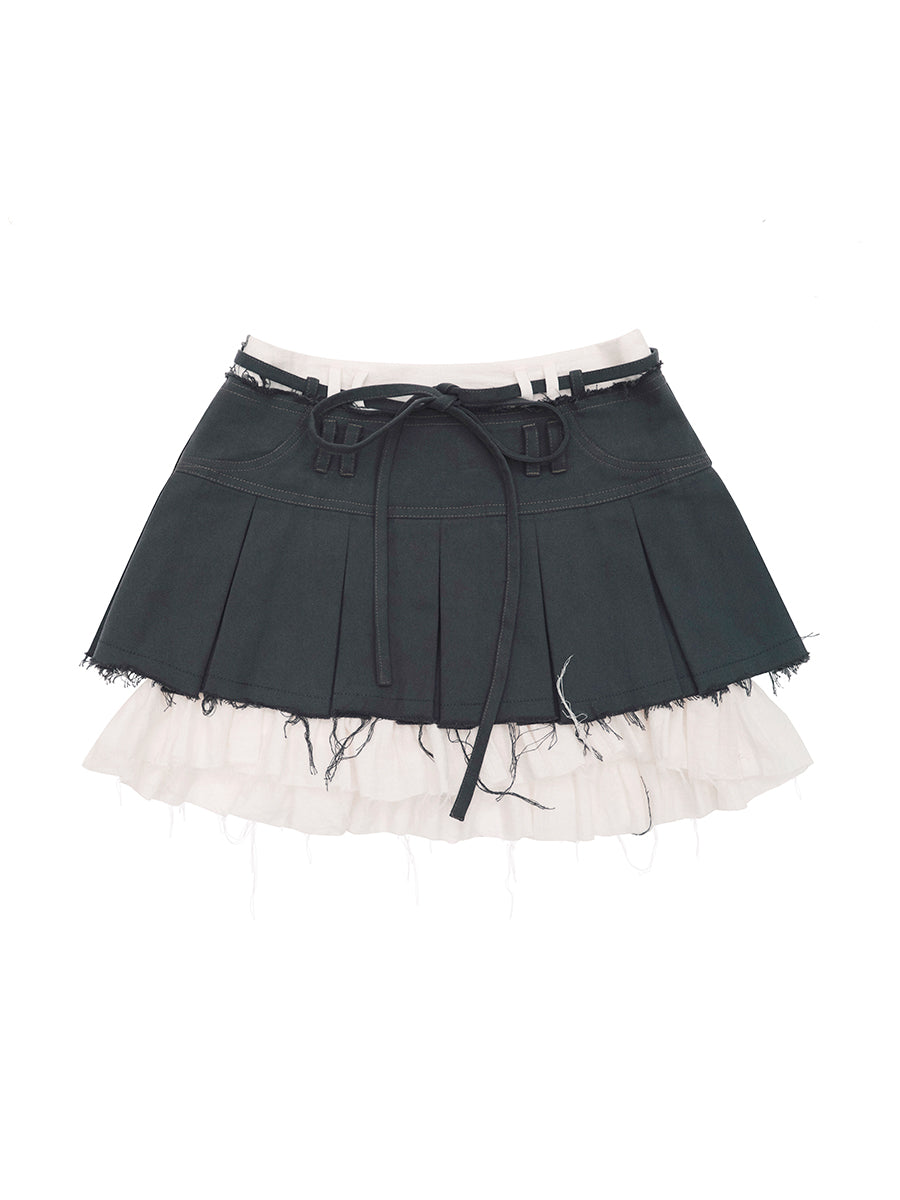 LAYERED PLEATED SKIRT