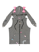 Load image into Gallery viewer, STRIPED BUNNY ZIP-UP HOODIE VEST
