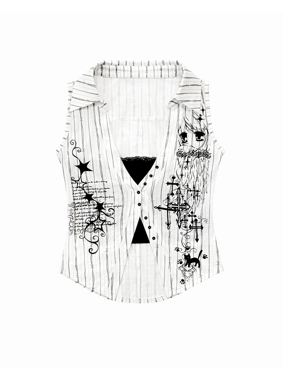 GRAFFITI SLEEVELESS SHIRT