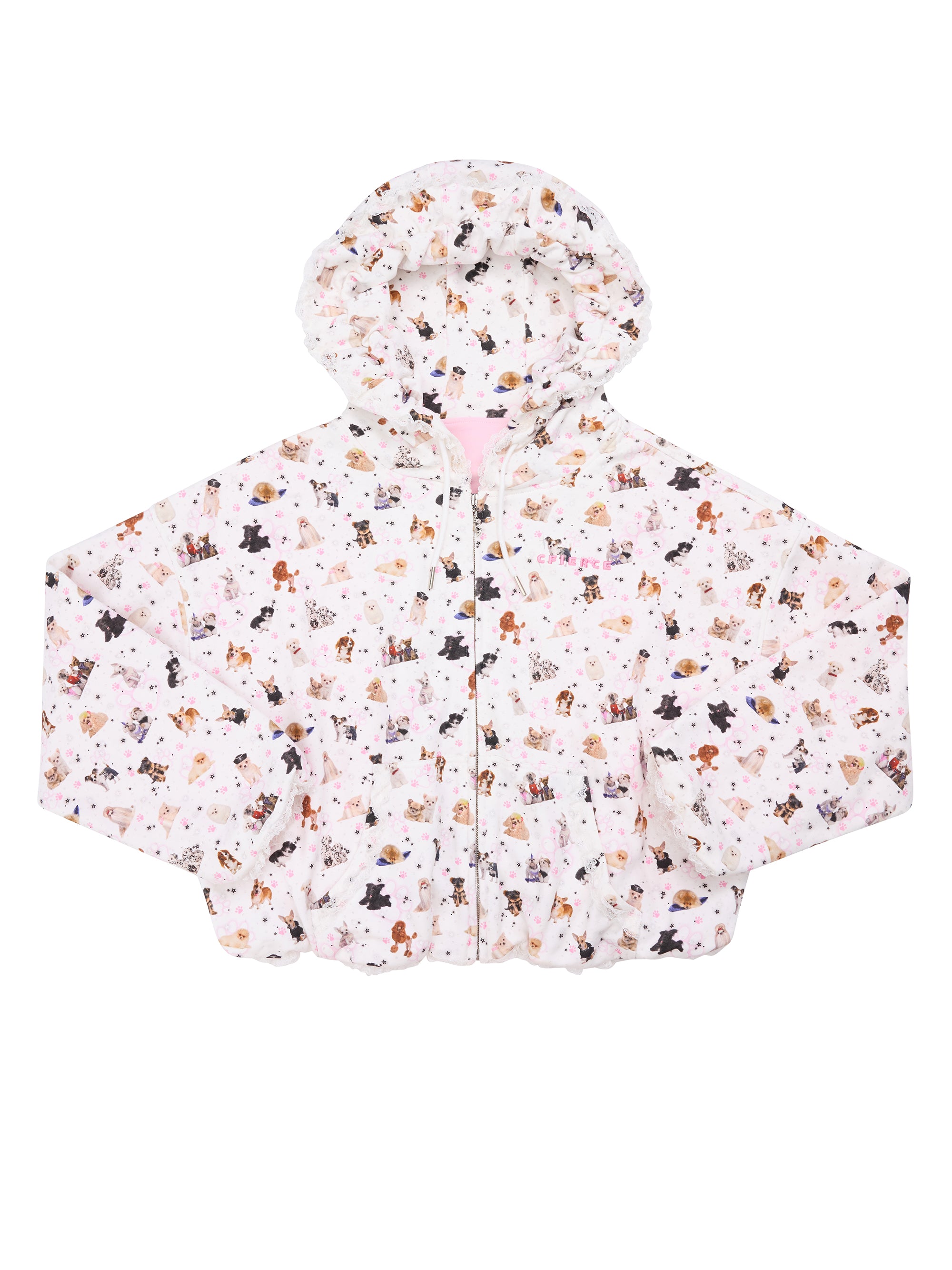 PUPPY PILLOW CASE ZIPUP HOODIE