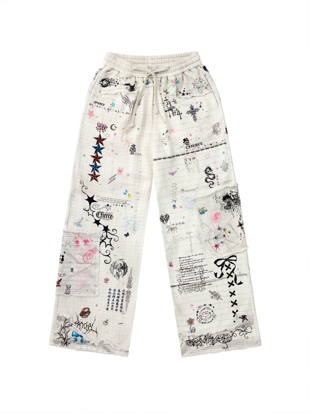 TORN SKETCH DISTRESSED SWEATPANTS
