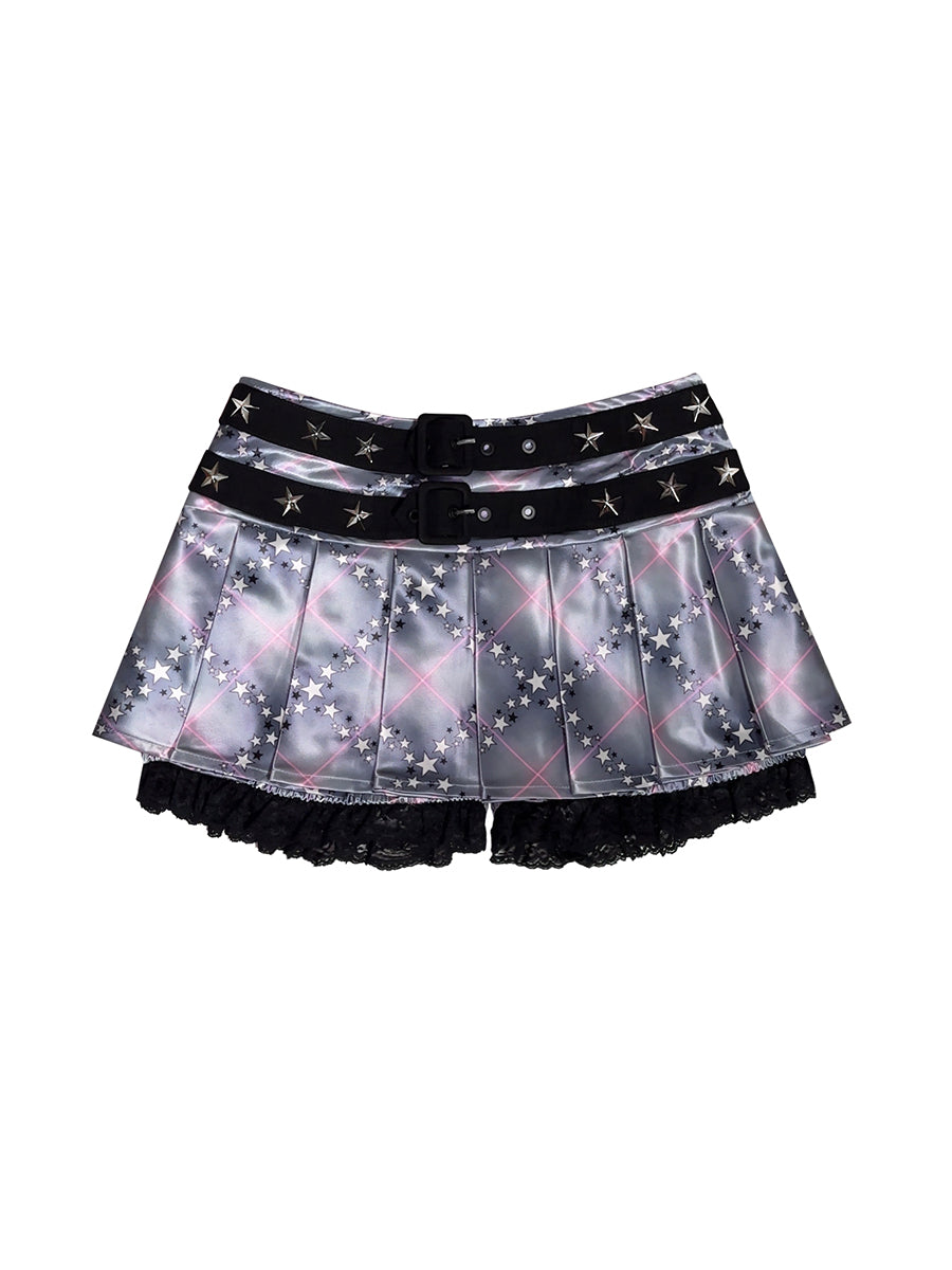 STAR PLEATED SKIRT