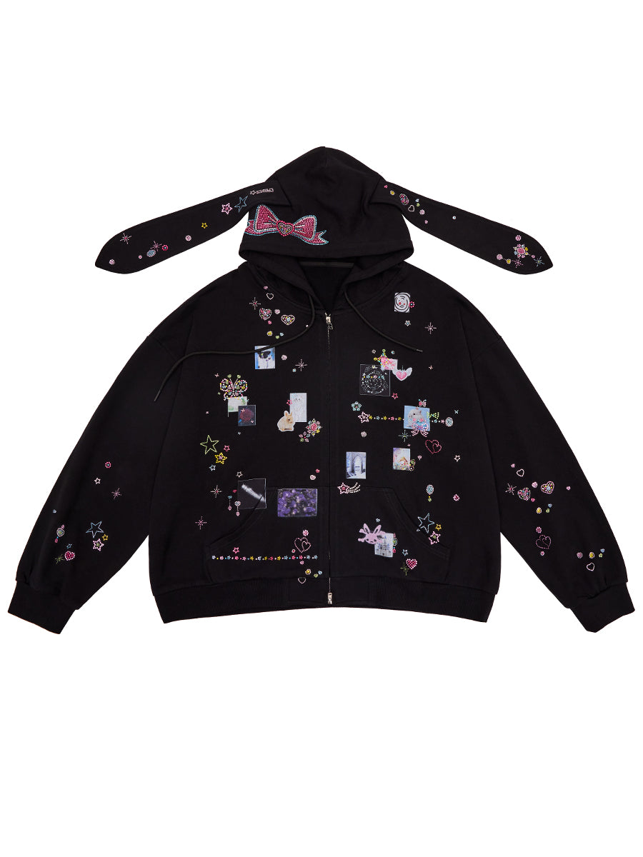 STICKER BUNNY HOODIE