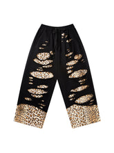 Load image into Gallery viewer, LEOPARD DESTROYED SWEAT PANTS
