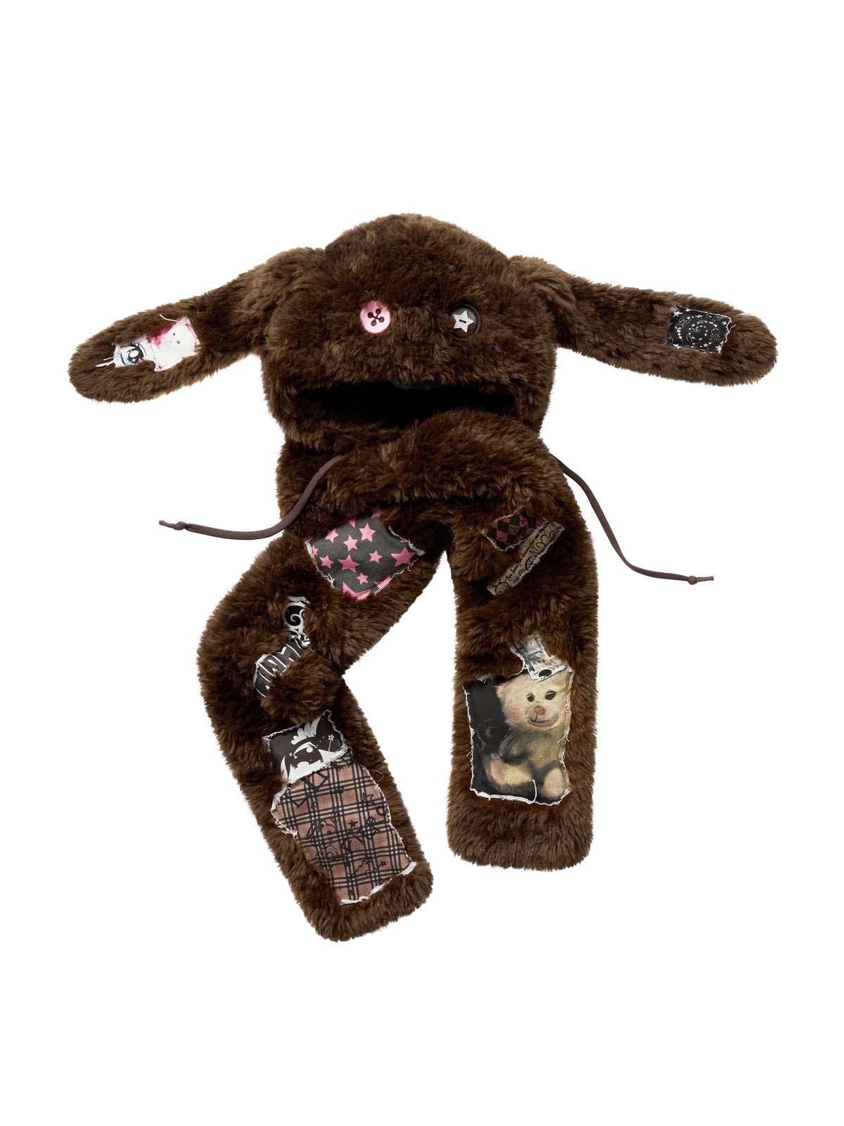 BUNNY DOLL PATCH HOODED SCARF