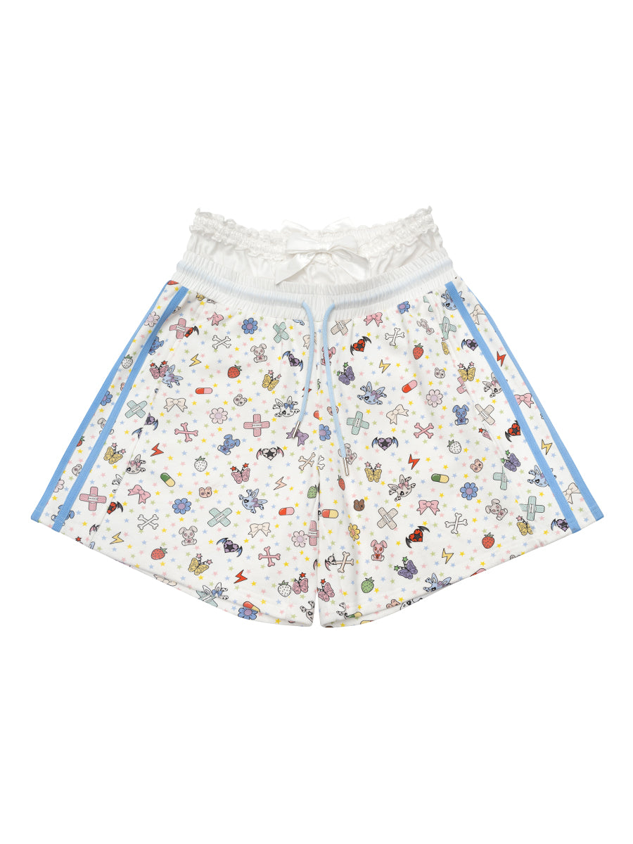 国内で当店のみ CFIERCE - STICKER DOUBLE WAISTBAND SHORTS STICKER DOUBLE WAISTBAND SHORTS – CFierce