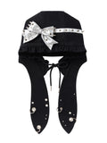 STUD BOW BUNNY HOOD HAT