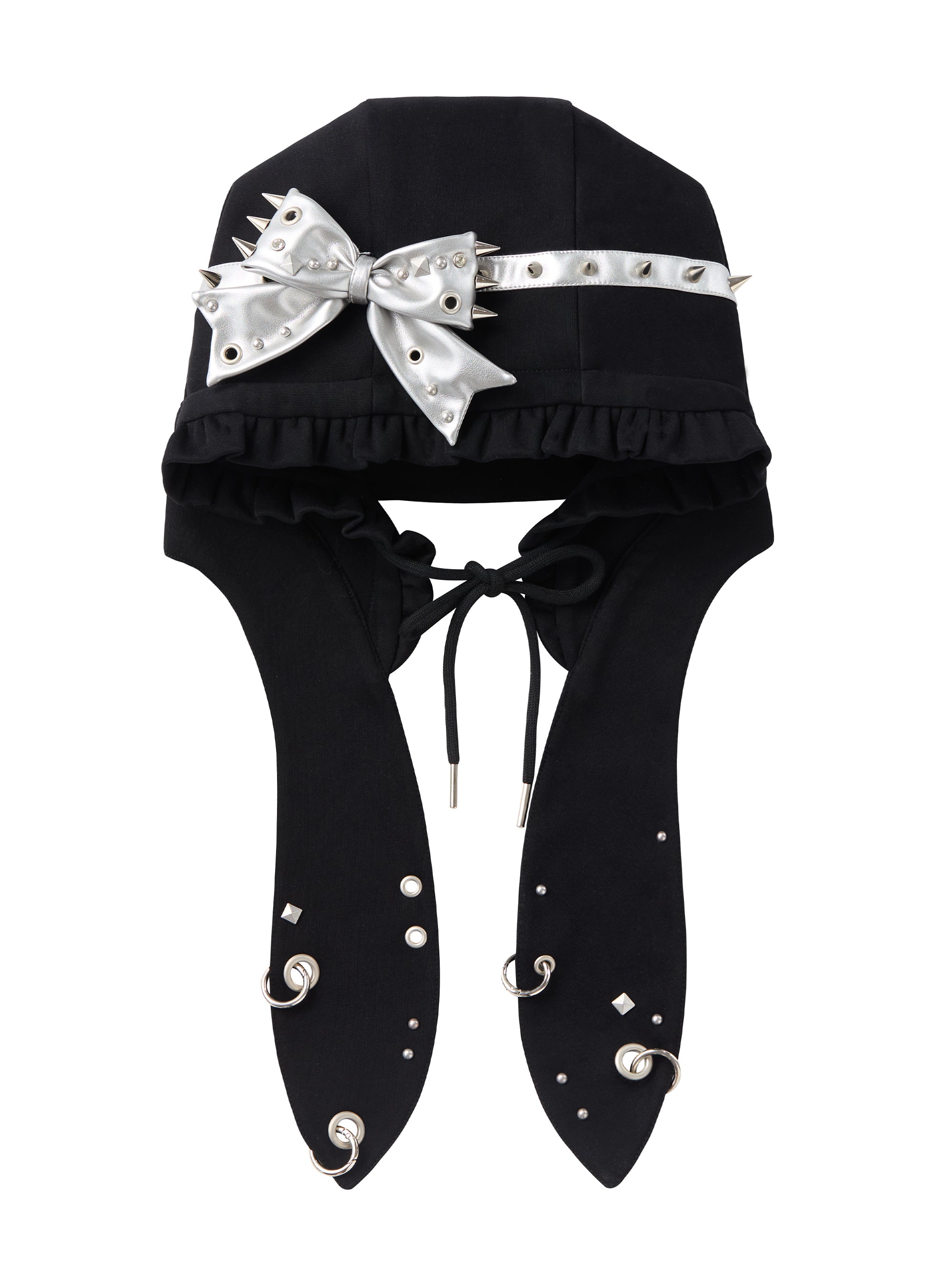 STUD BOW BUNNY HOOD HAT