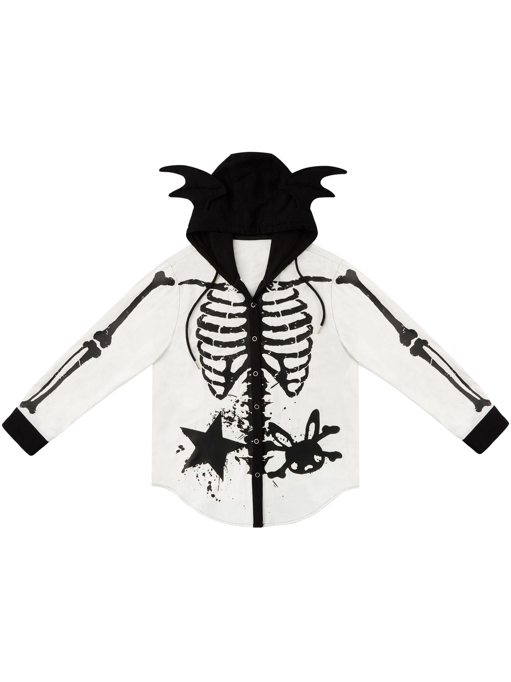 SKELETON HOODED SHIRT
