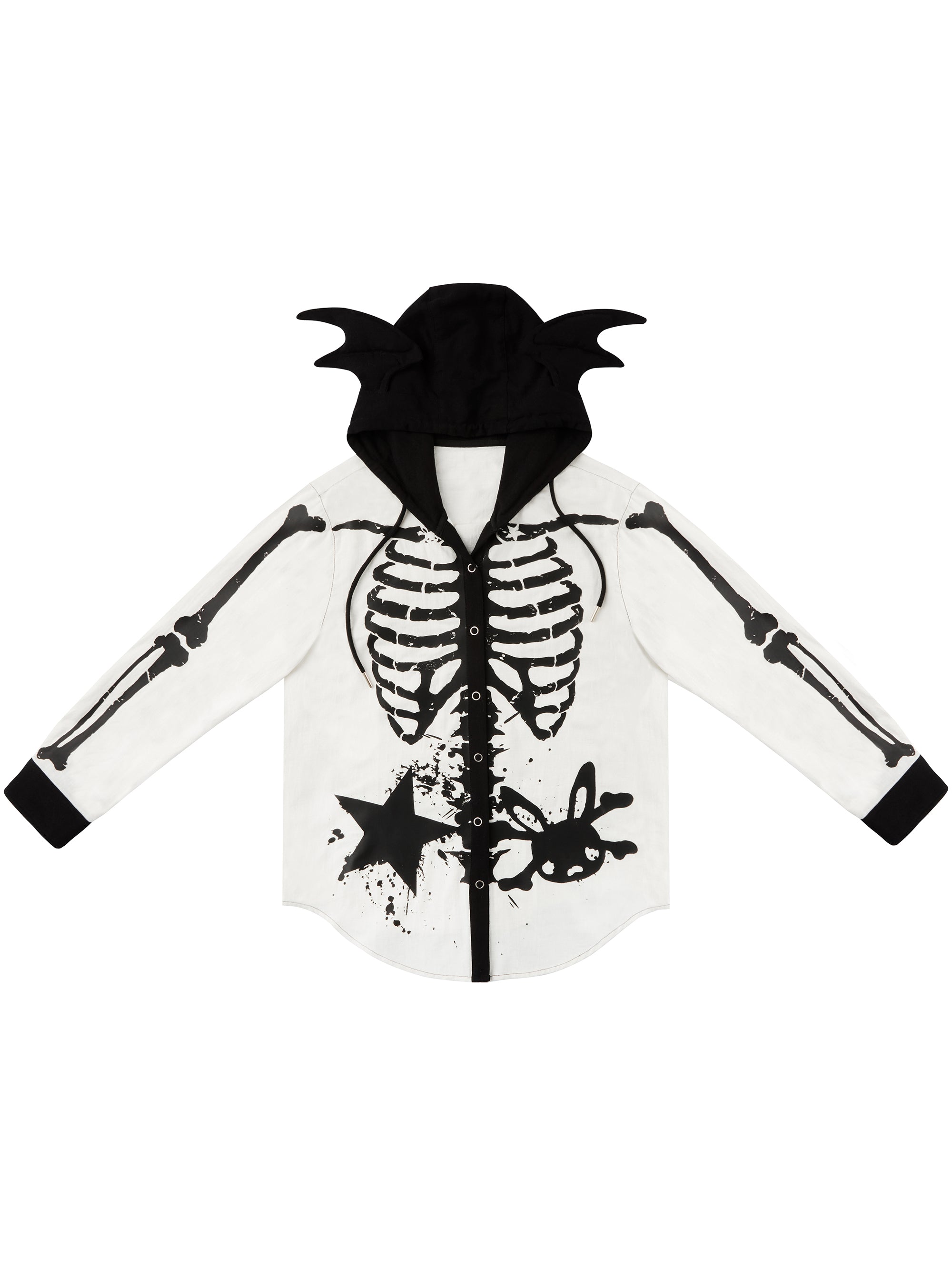 SKELETON HOODED SHIRT