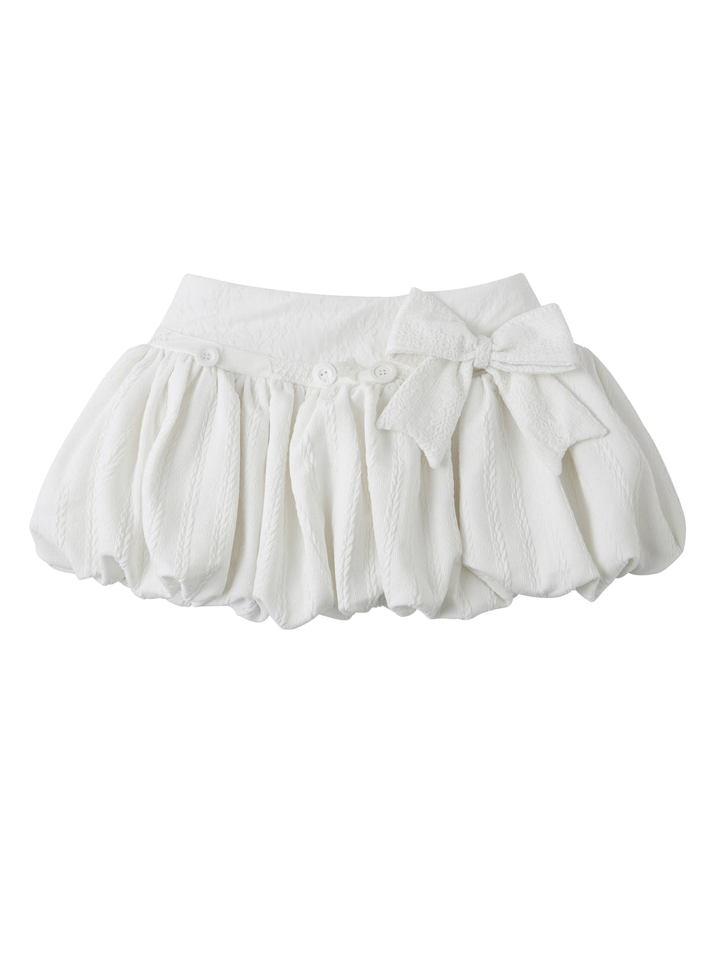 KNIT PANEL BOW BUBBLE SKIRT