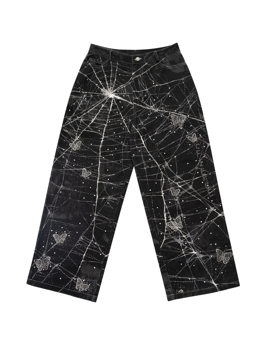 SPIDERWEBS RHINESTONE JEANS