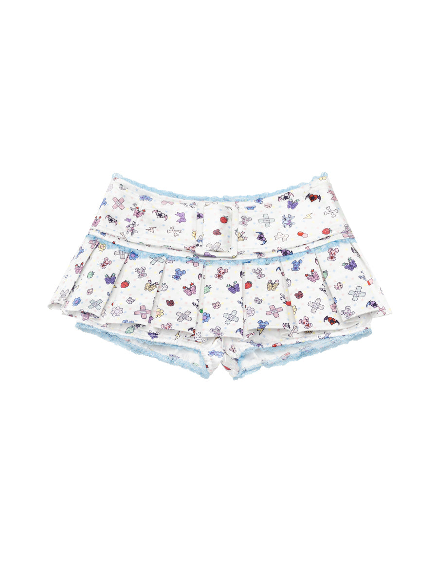 STICKER PLEATED SKIRT