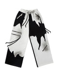 BLACK WHITE COLORBLOCK SWEATPANTS