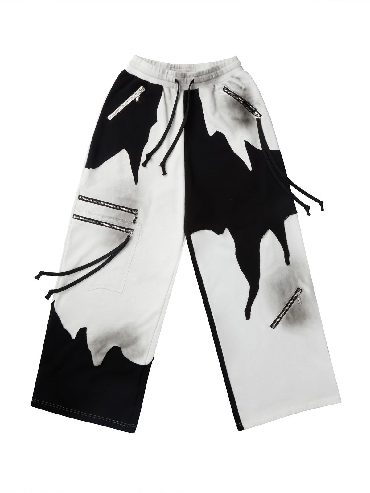 BLACK WHITE COLORBLOCK SWEATPANTS