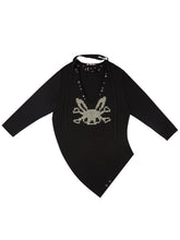 Load image into Gallery viewer, RIVETED CF BUNNY SKULL DEEP V-NECK TOP
