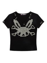 Load image into Gallery viewer, RIVETED CF BUNNY SKULL T-SHIRT
