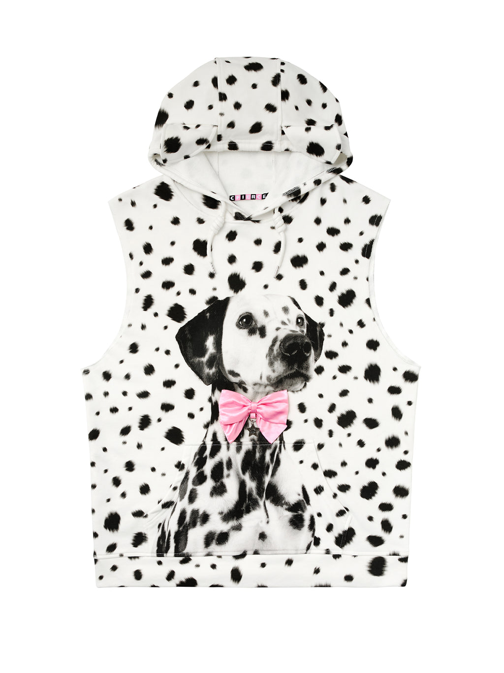 DALMATIAN SLEEVELESS HOODIE