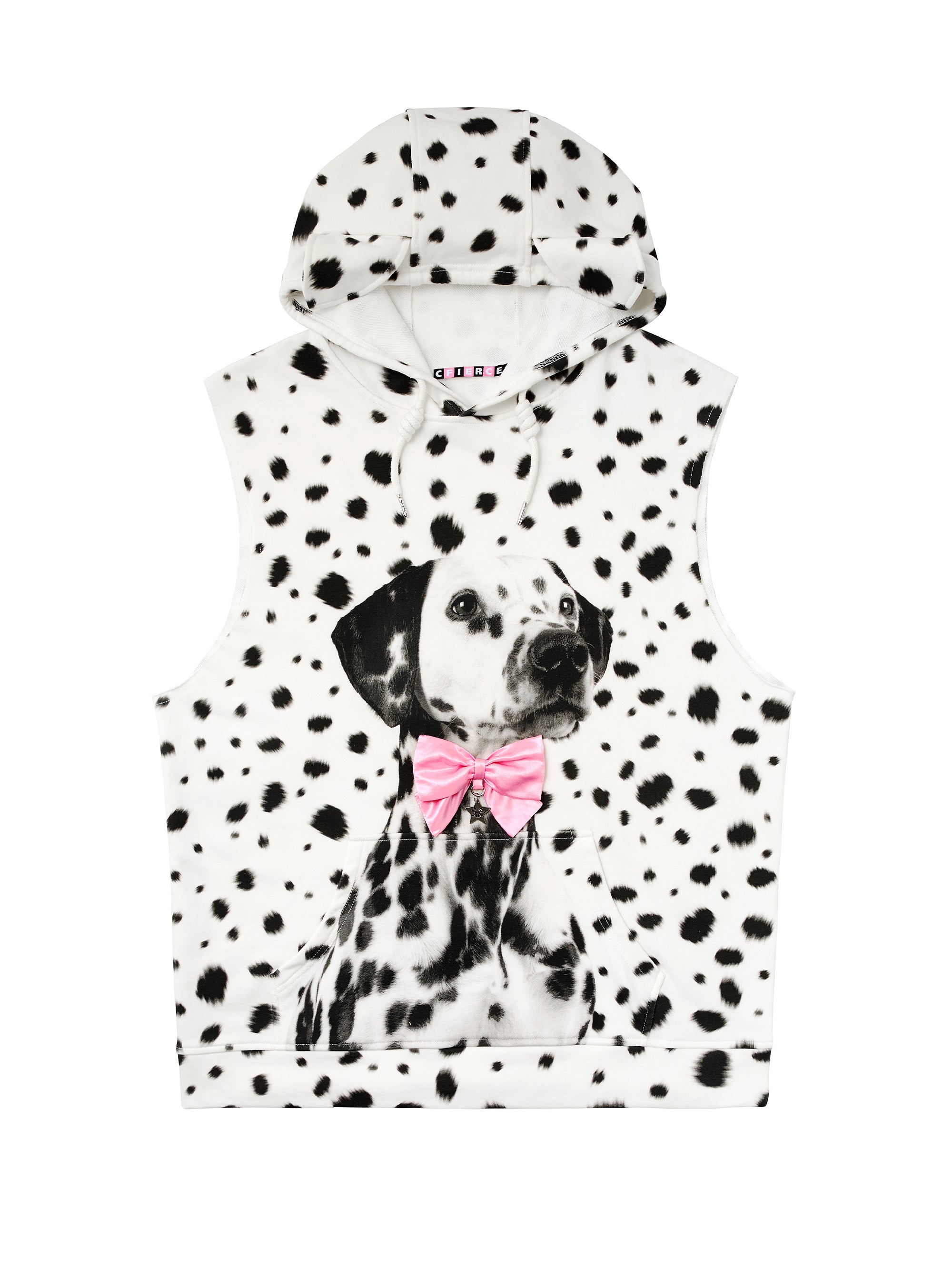 DALMATIAN SLEEVELESS HOODIE